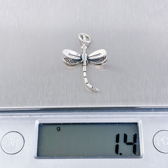 Vintage SJC Sterling Silver 925 Dragonfly Pendant - Picture 5 of 6